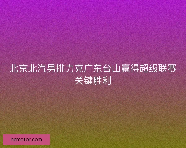 北京北汽男排力克广东台山赢得超级联赛关键胜利
