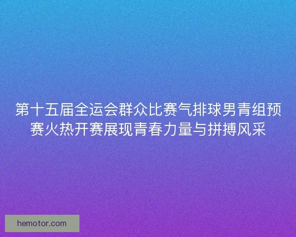 第十五届全运会群众比赛气排球男青组预赛火热开赛展现青春力量与拼搏风采